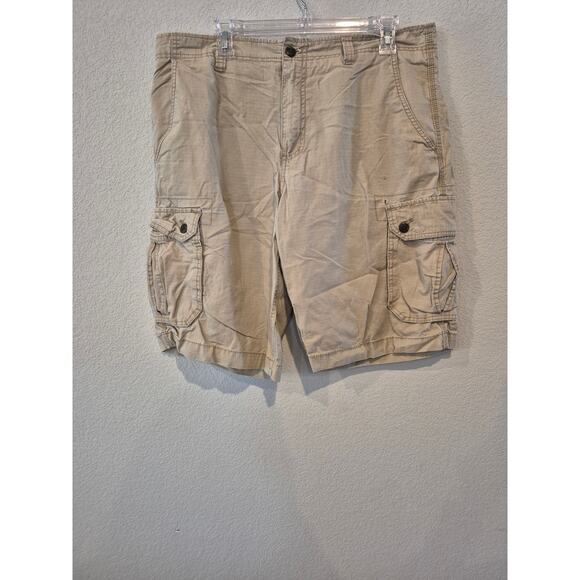 Faded Glory Men’s Size 36 Relaxed Fit Khaki Cargo Shorts Tan - Picture 1 of 6